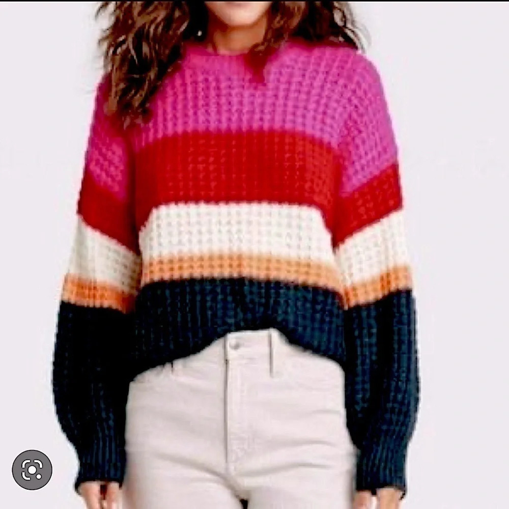 Universal Thread Waffle Knit Color Block Sweater.… - image 1